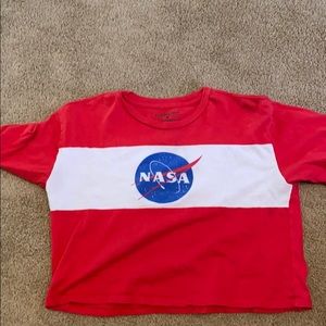 NASA red cropped shirt